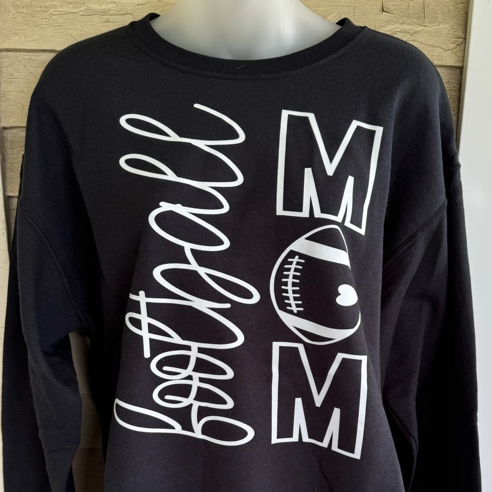 Size Medium Gildan Crew Sweatshirt “Football Mom”